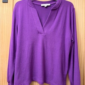 LOFT Purple V-Neck Sweater